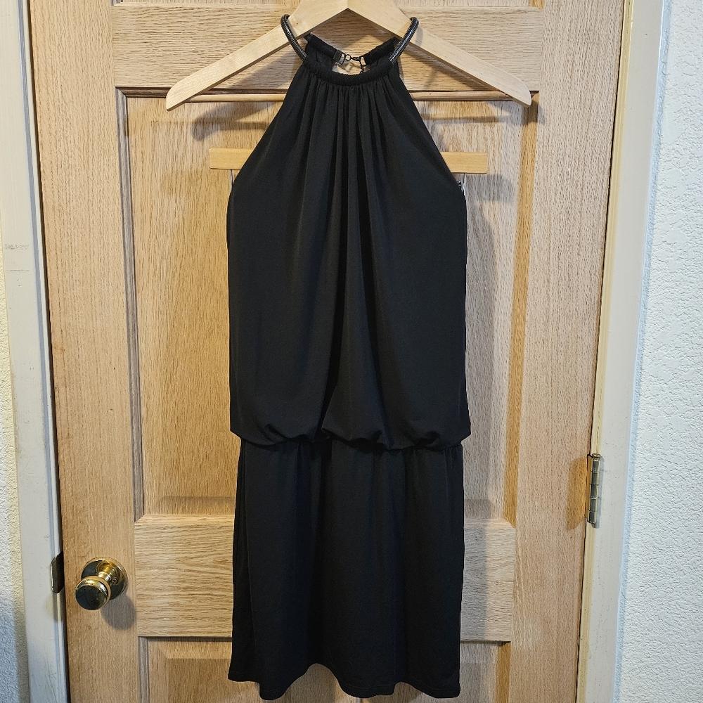 Size 2 Jessica Simpson Elegant Black Halter Dress